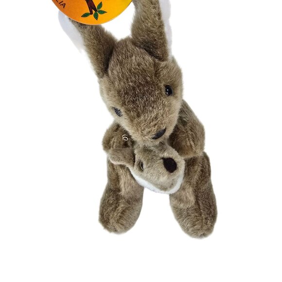 Sun Wood Souvenir Plush 10" Kangaroo with Pouch and Baby Made in Australia New N - Picture 1 of 5